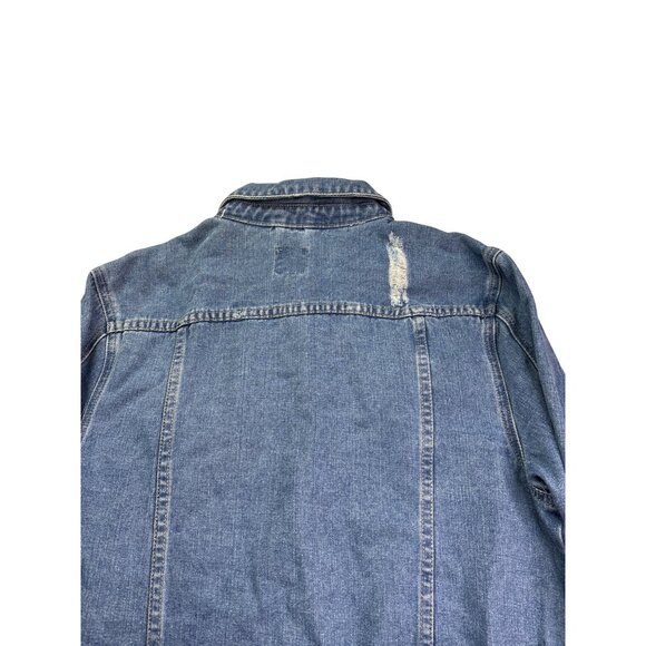 Boom Boom Jeans Womens Denim Trucker Jacket M Vintage Y2K Studded Distressed - Picture 7 of 10